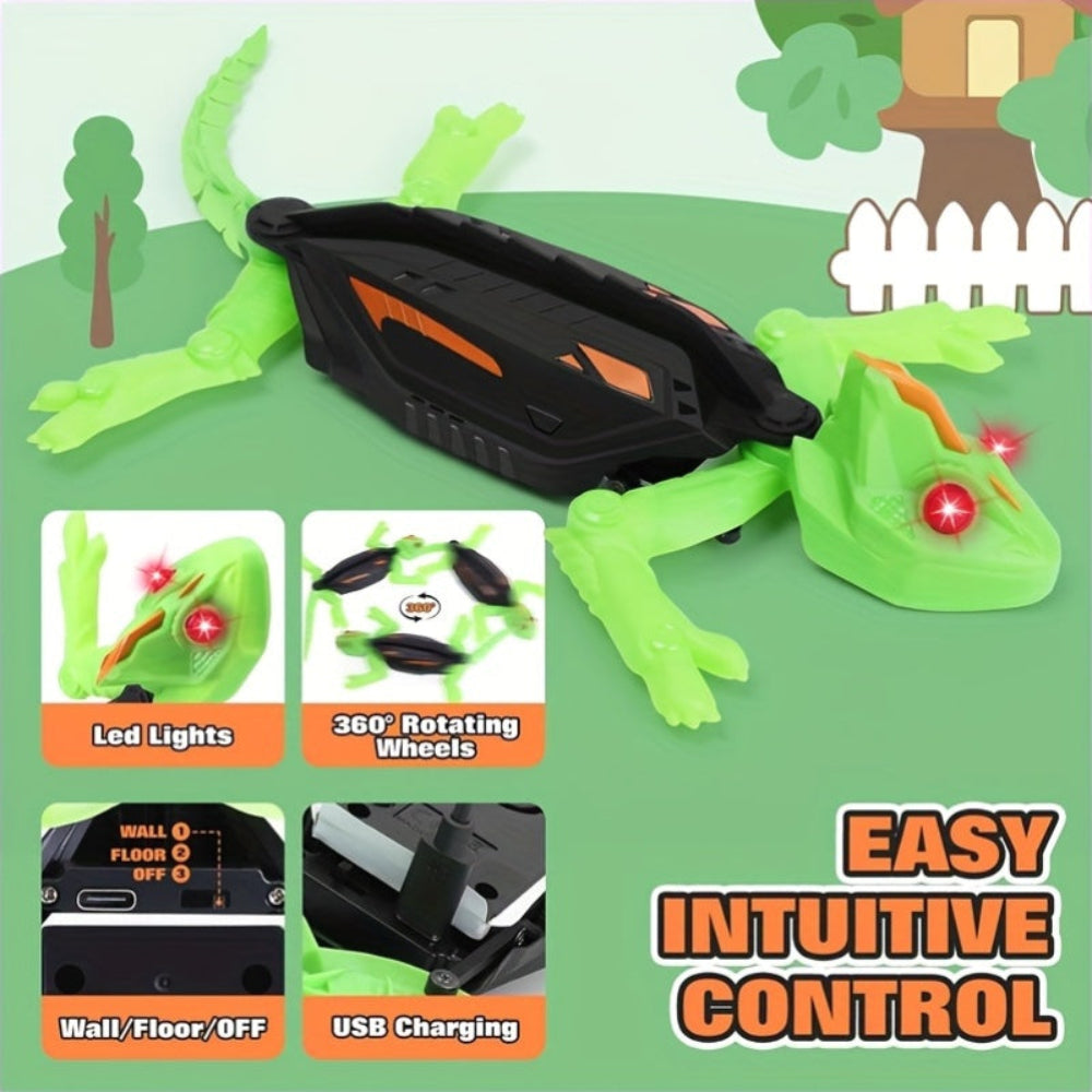 Kids Toy Lizard Remote Control Wall Climbing Robot LED Gecko | Meowbutter