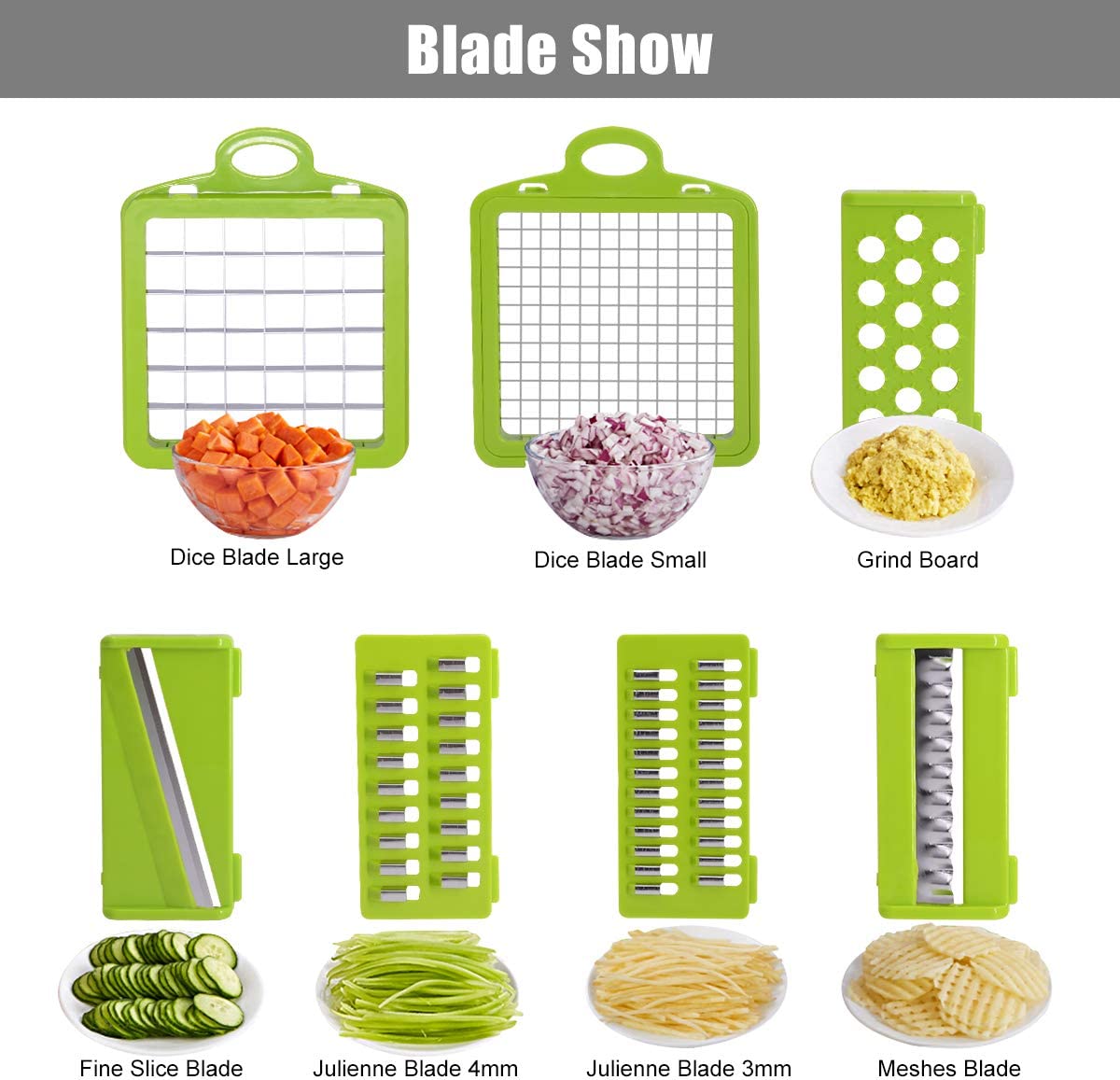 Vegetable Chopper Pro - Multifunctional Blades & Large Container for Salad, Garlic, Fruit, and Potato Delights