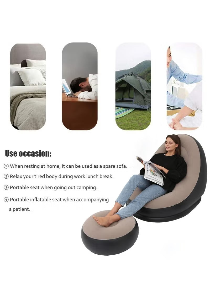 2Pcs Portable Inflatable Sofa Chair Air Pump Outdoor - Indoor