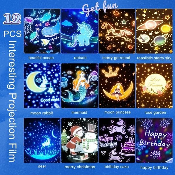 3-in-1 Star Projector Night Light for Kids, USB Rechargeable Rotating Bunny Carousel Lamp with Music & White Noise, Galaxy Sky Projection Lamp, Color Changing LED Nursery Night Light for Baby, Bedroom, Christmas & Birthday Gift