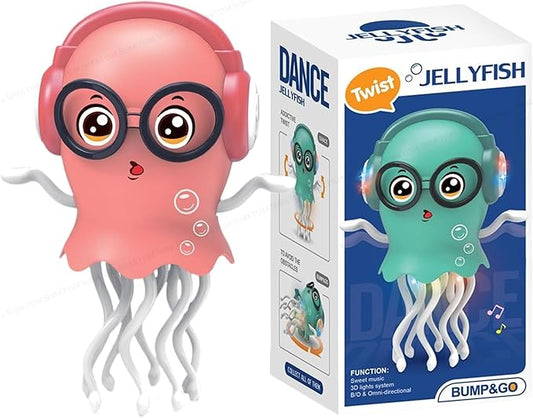 Dancing Jellyfish Toy, Light-up Musical Octopus with 360° Rotating