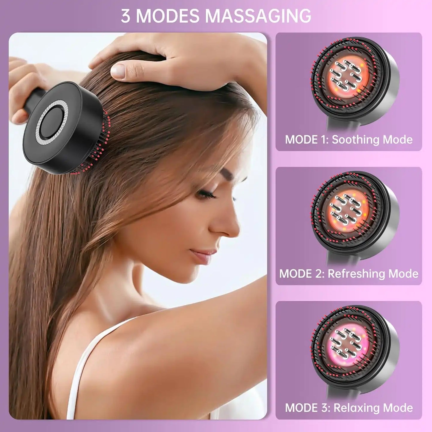 Multi-Function Scalp Massager Brush - Red Light Therapy