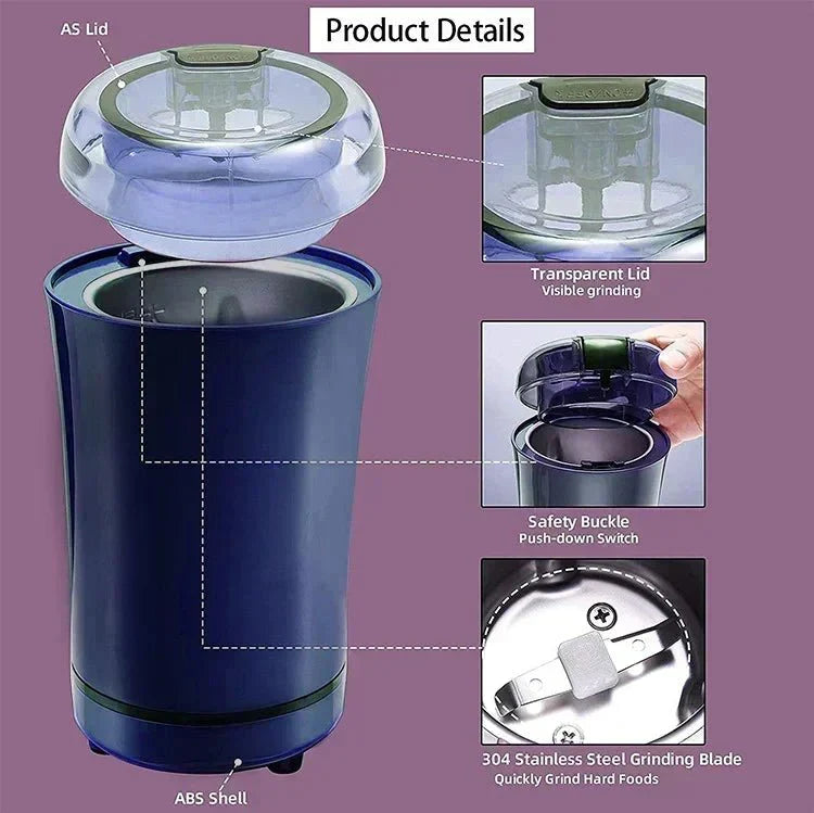 Compact Blue Electric Blade  Multifunctional  Grinder
