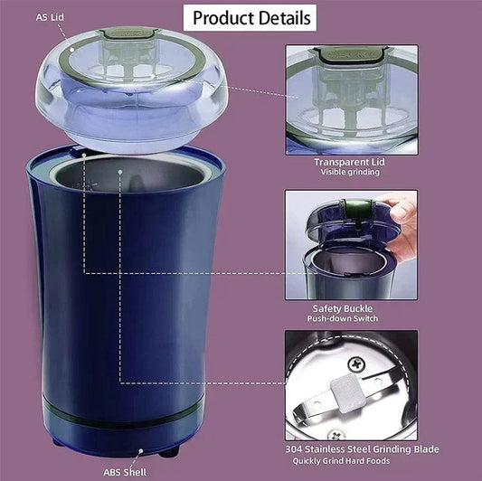 Compact Blue Electric Blade  Multifunctional  Grinder